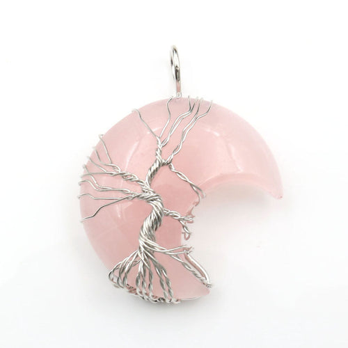 Cross-Border New Handmade Necklace Jewelry Moon Natural Crystal Stone